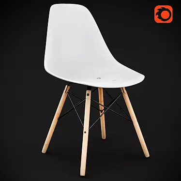 Eames DSW Plastic Chair: Modern Design for Contemporary Comfort 3D model image 1 