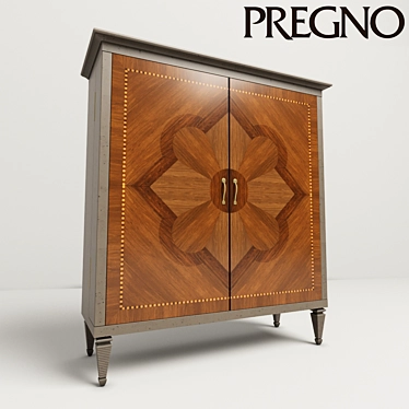 Elegant PREGNO Wine Cabinet 3D model image 1 