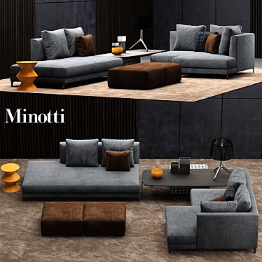 Elegant and Modern Minotti Sofa 3D model image 1 
