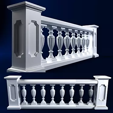 Classic Balustrade Kit - Elegant and Durable 3D model image 1 