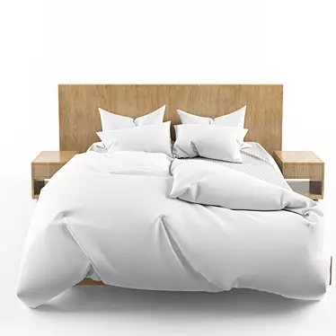 Contemporary White Bed 3D model image 1 