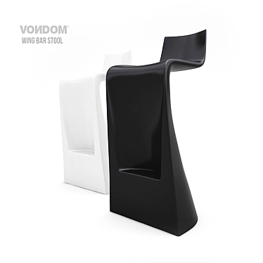  Winged Elegance: Stylish Bar Stool 3D model image 1 