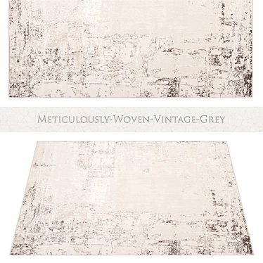 Title: Vintage Grey Woven Rug 3D model image 1 