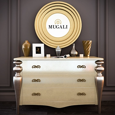 MUGALI Galiano Passion 3-Drawer Art Deco Dresser 3D model image 1 