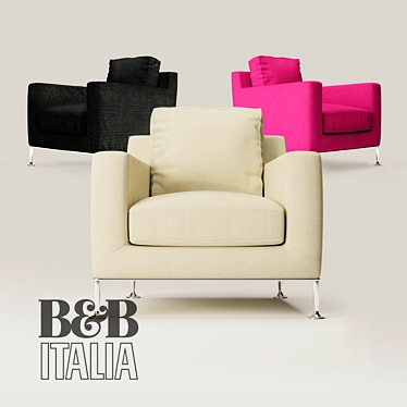 Modern Square Armchair: B&B Italia Harry 3D model image 1 