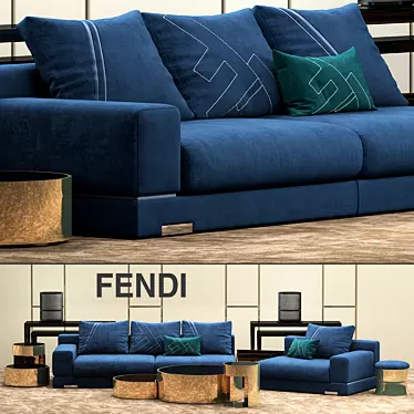 Luxurious Fendi Casa Madison Sofa 3D model image 1 