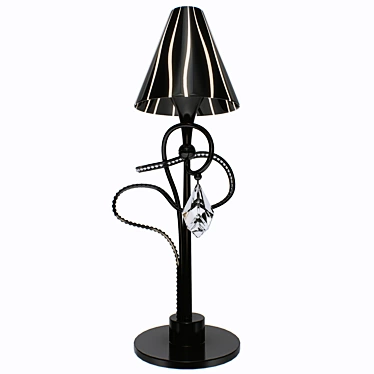 Elegant Nero Lucido Glass Table Lamp 3D model image 1 