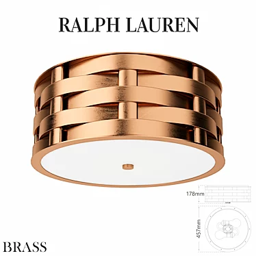 Elegant Woven Flush Mount by Ralph Lauren 3D model image 1 