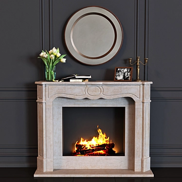 Monroe Fireplace: Timeless Elegance 3D model image 1 
