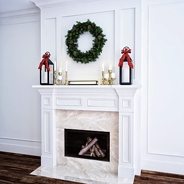 Title: Festive Christmas Fireplace 3D model image 1 