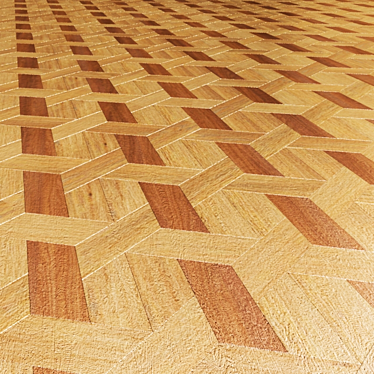 Wooden Mosaic Parquet 3D model image 1 