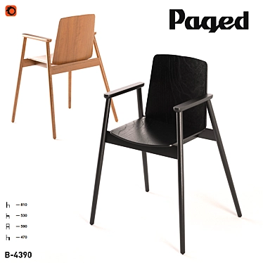 Paged B-4390 Chair: Polish Design Excellence 3D model image 1 