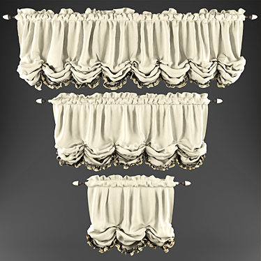 Elegant Austrian Blinds 3D model image 1 