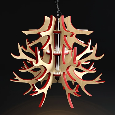 Handcrafted Custom Chandelier: Unique Antler Design 3D model image 1 