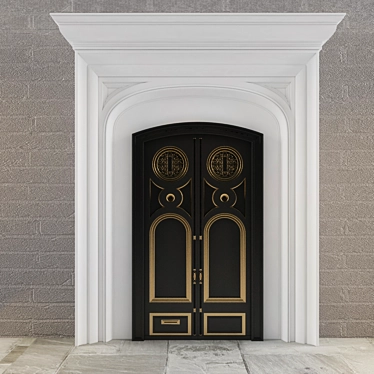 Classic English Entrance Door 3D model image 1 