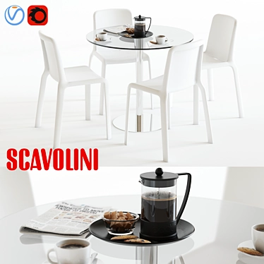 Modern 3D Set: Scavolini Loop & Snow 3D model image 1 