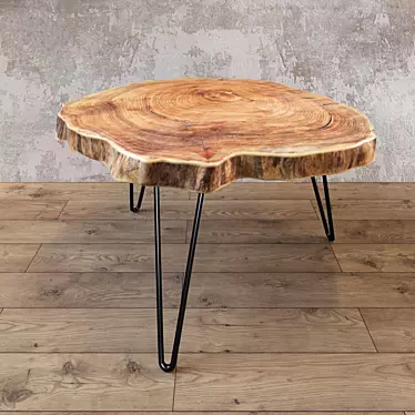 Title: Rustic Slab Wood Coffee Table 3D model image 1 