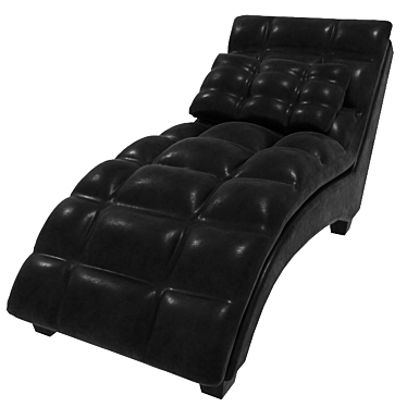 Modern Black Faux Leather Sofa 3D model image 1 