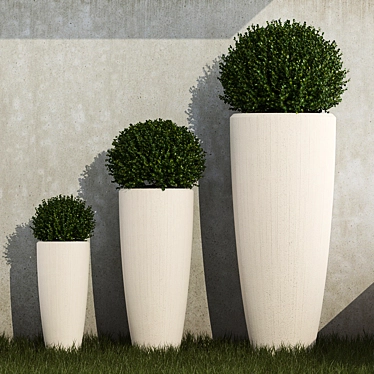 Stylish Outdoor Planters Collection 3D model image 1 