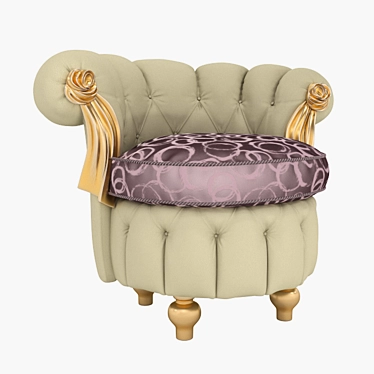 Designer Italian Armchair: Tiffany Round Lounge 3D model image 1 