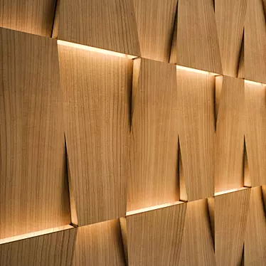 Custom Wood Panel with Illumination 3D model image 1 