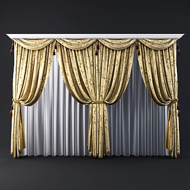 Large Window Curtain: Elegant and Functional 3D model image 1 