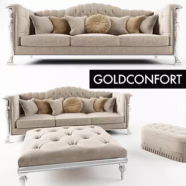 Luxury Gold Comfort Pillow 3D model image 1 