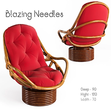 Blazing Needles Chair Pad 3D model image 1 