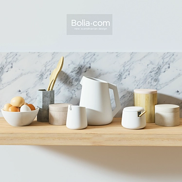 Scandinavian Chic Kitchen Set: Bolia Vigga Collection 3D model image 1 