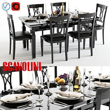 Elegant Scavolini Baccarat Set 3D model image 1 