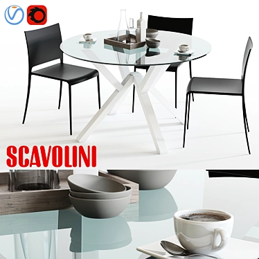 Scavolini Shangai & Mya: Stylish 3D Set 3D model image 1 