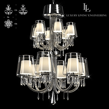 Elegant Le Notre 12-Light Chandelier 3D model image 1 