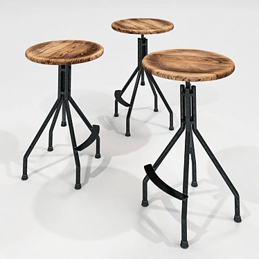 Industrial Loft Bar Chair 3D model image 1 