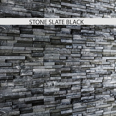 Sleek Slate Black Tiles 3D model image 1 