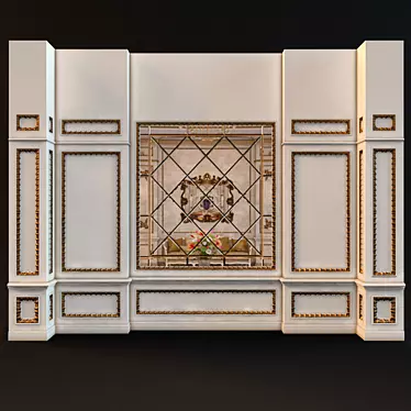 Elegant Mirror Wall Molds 3D model image 1 