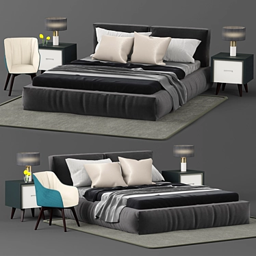 Modern Comfort Bed 3D model image 1 