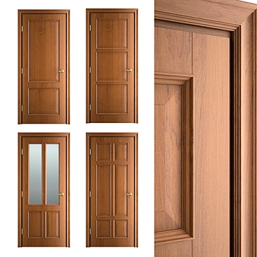 Classic Massivstyle Interior Door 3D model image 1 