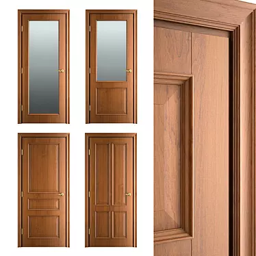 Massivstyle Classic Collection Wood Door 3D model image 1 
