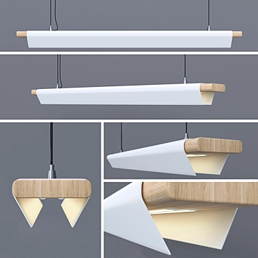 Modern Minimalist Wood and Plastic Lamp 3D model image 1 