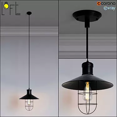 Industrial Loft Pendant Light 3D model image 1 