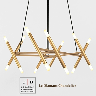 Modern Metal Chandelier and Sconces - Jonathan Browning Le Diamant 3D model image 1 