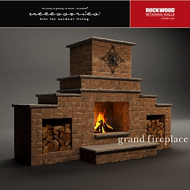 Elegant Grand Fireplace: Corona Render 3D model image 1 