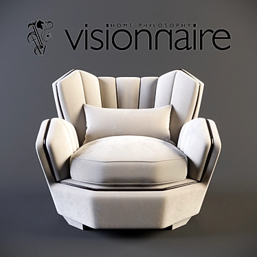 Elegant Hemingway Armchair: Visionnaire's Artistic Masterpiece 3D model image 1 