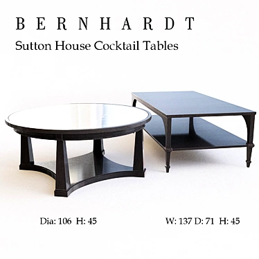 Elegant Sutton House Cocktail Tables 3D model image 1 
