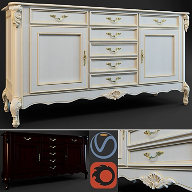 Elegant CAVIO Chest: Timeless Beauty 3D model image 1 