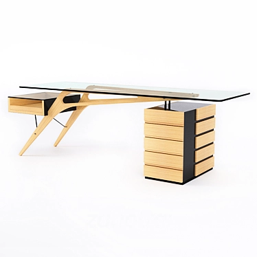 Zanotta Cavour: Sleek and Spacious Desk 3D model image 1 