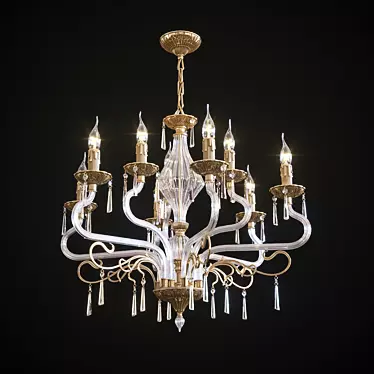 Elegant Artemis Chandelier: 70cm Height, 80cm Diameter 3D model image 1 