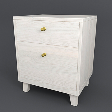 Thimon Oak Bedside Table - Adds a Pop of Print to Your Bedroom! 3D model image 1 