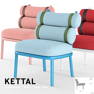 Colorful Wrap Club Chair 3D model image 1 