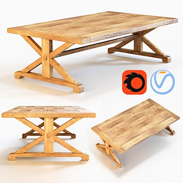 Eichholtz Table - Modern Design, 140x240cm 3D model image 1 